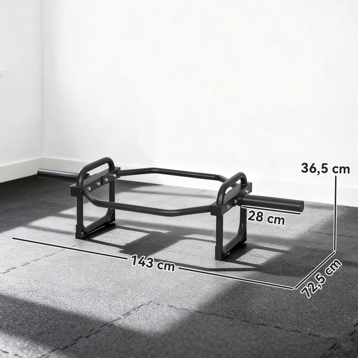 Barra Olimpica Esagonale 5cm con Capacità 300kg, Design Facile da Caricare per Panca, Stacchi, Scrollate, Squat e Trasporti del Contadino