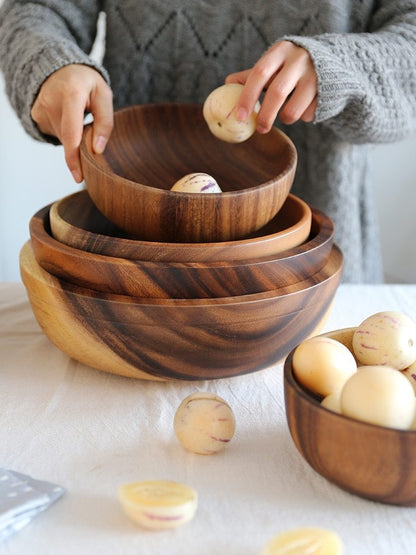 Utensile in legno naturale - ciotola per alimenti casa