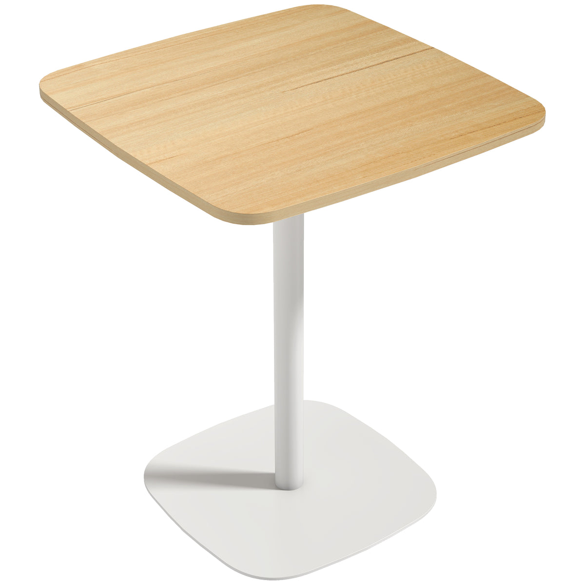 Tavolo da Pranzo Piccolo Quadrato 60 cm, Tavolo Cucina con Piano Effetto Legno, Base in Acciaio e Piedini Antiscivolo, Legno Naturale