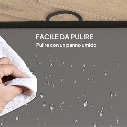 Tappetino da Ginnastica Pieghevole, Materassino Fitness Spesso 5 cm e Antiscivolo, 240x120 cm, Grigio