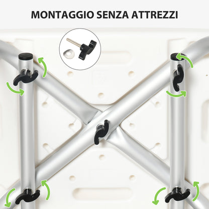 Sedia per Doccia in Alluminio ed EVA con Altezza Regolabile su 6 Livelli e Schienale Ricurvo, 51.5x49.5x68.5-81 cm