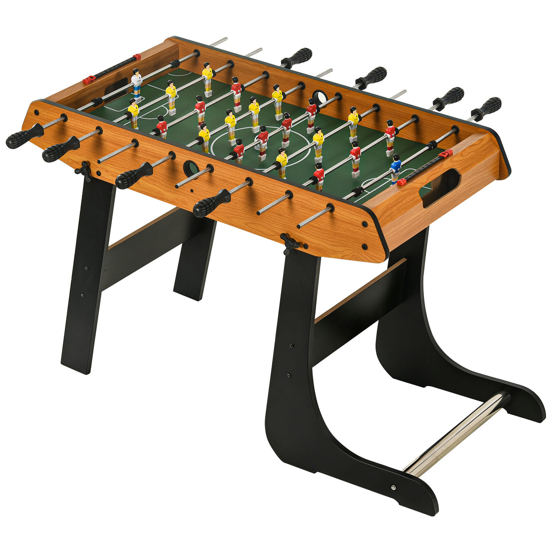 Mini Calcio Balilla Pieghevole, 22 Giocatori, 2 Palline, 2 Segnapunti Manuali e Maniglie Antiscivolo, Set da Gioco Freestanding per Famiglia