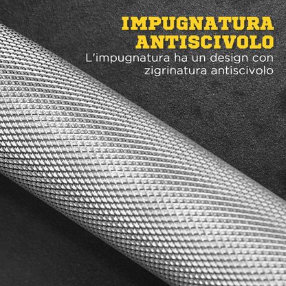 Set Bilanciere e Dischi da 70 kg totali con Impugnatura Antiscivolo, Acciaio e Plastica, Nero