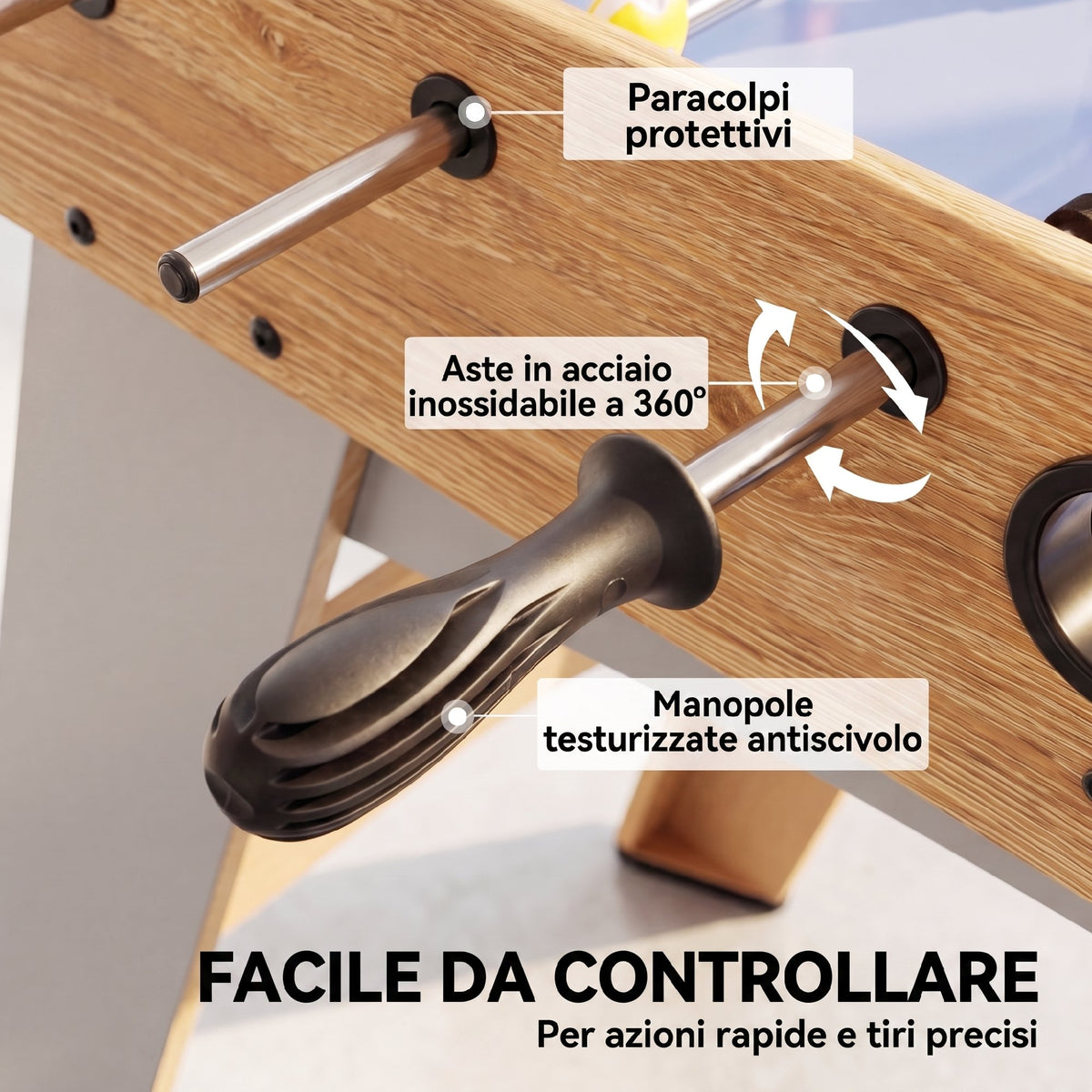 Calcio Balilla: Mini Tavolo da 89 cm, 2 Segnapunti Manuali, Viola