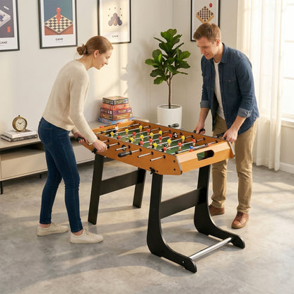 Mini Calcio Balilla Pieghevole, 22 Giocatori, 2 Palline, 2 Segnapunti Manuali e Maniglie Antiscivolo, Set da Gioco Freestanding per Famiglia
