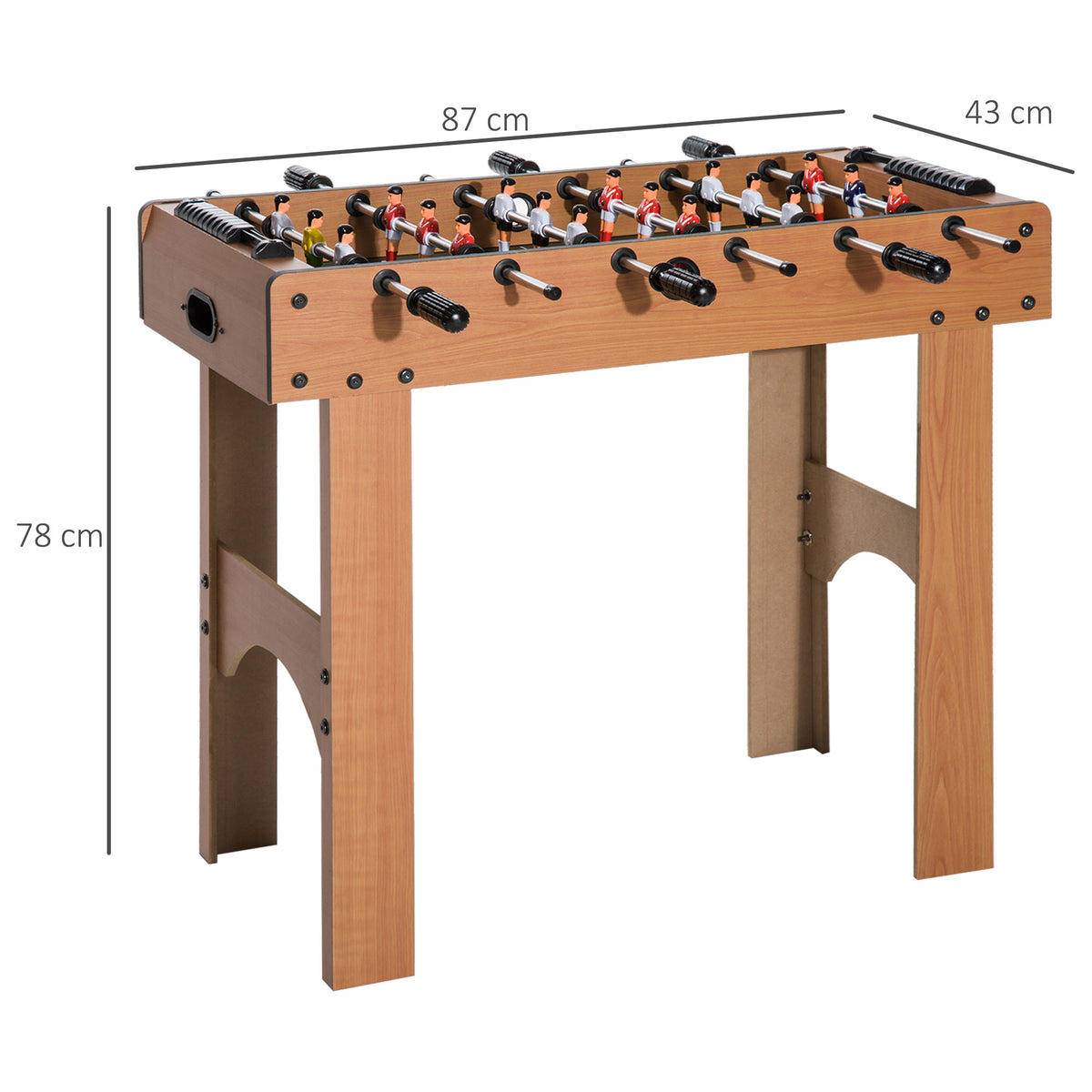 Calcio Balilla Professionale per Bambini e Adulti con Aste in Legno MDF 92x46x78cm