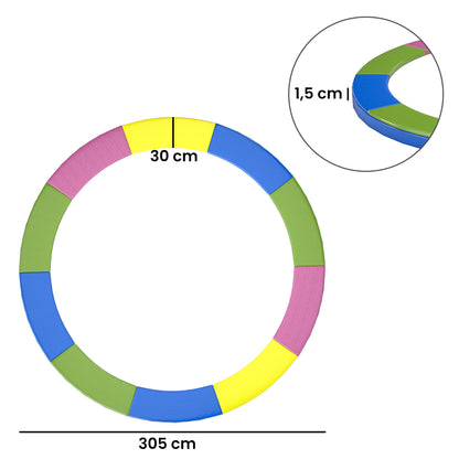 Copertura Tappeto Elastico 305x30 cm Pieghevole e Portatile, in Plastica, PE e Schiuma, Multicolore