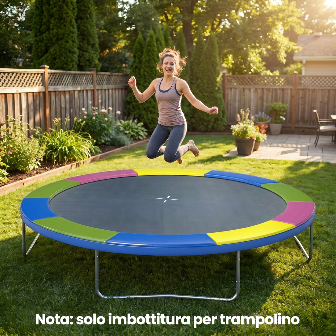 Copertura Tappeto Elastico 305x30 cm Pieghevole e Portatile, in Plastica, PE e Schiuma, Multicolore