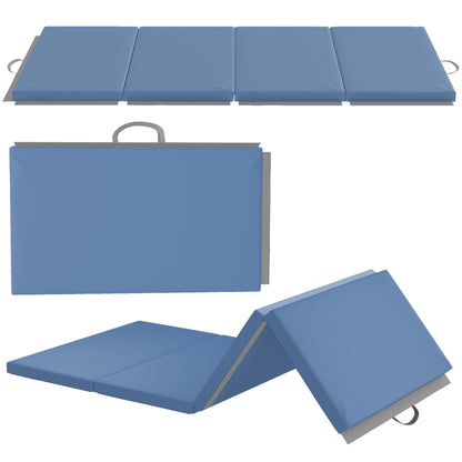 Tappetino da Ginnastica Pieghevole, Materassino Fitness Spesso 5 cm e Antiscivolo, 180x80x5 cm, Azzurro