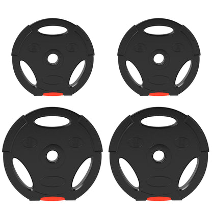 Kit Pesi con 2 Dischi da 10 kg e 2 Dischi da 5 kg in Polipropilene e Sabbia, 34x6 cm e 27x4.5 cm, Nero