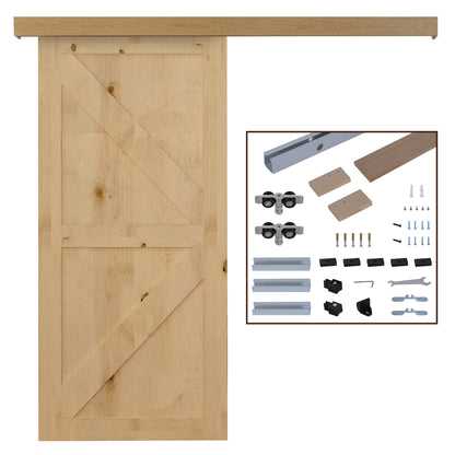 Binario con Kit di Accessori per Porte Scorrevoli in Stile Rustico in Legno