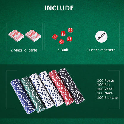 Valigetta Poker Professionale in Alluminio, Set Poker con 500 Fiches e 2 Mazzi per Texas hold&