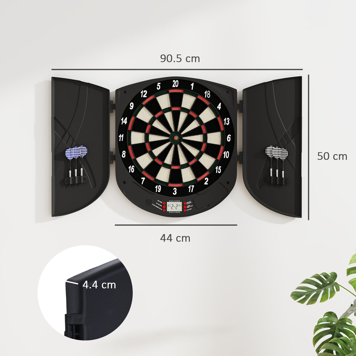 Bersaglio Freccette Elettronico per 8 Giocatori con 6 Freccette, Schermo LCD, 2 Porte e 26 Modalità di Gioco