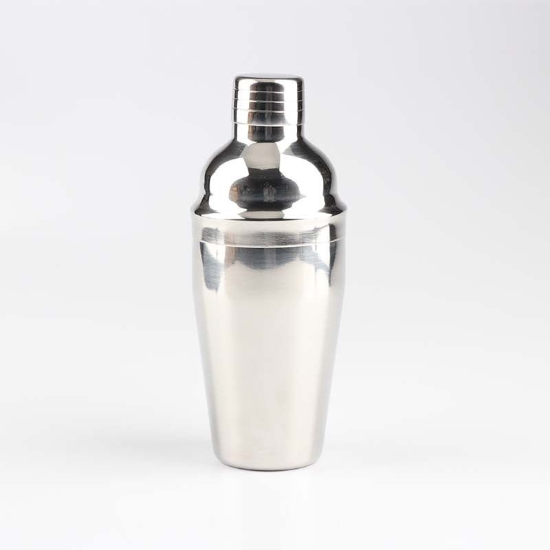 Shaker à cocktail en acier inoxydable avec support en bois pour fêtes à domicile et bars