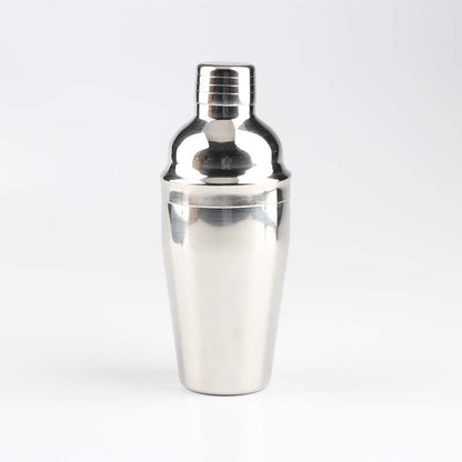 Shaker à cocktail en acier inoxydable avec support en bois pour fêtes à domicile et bars