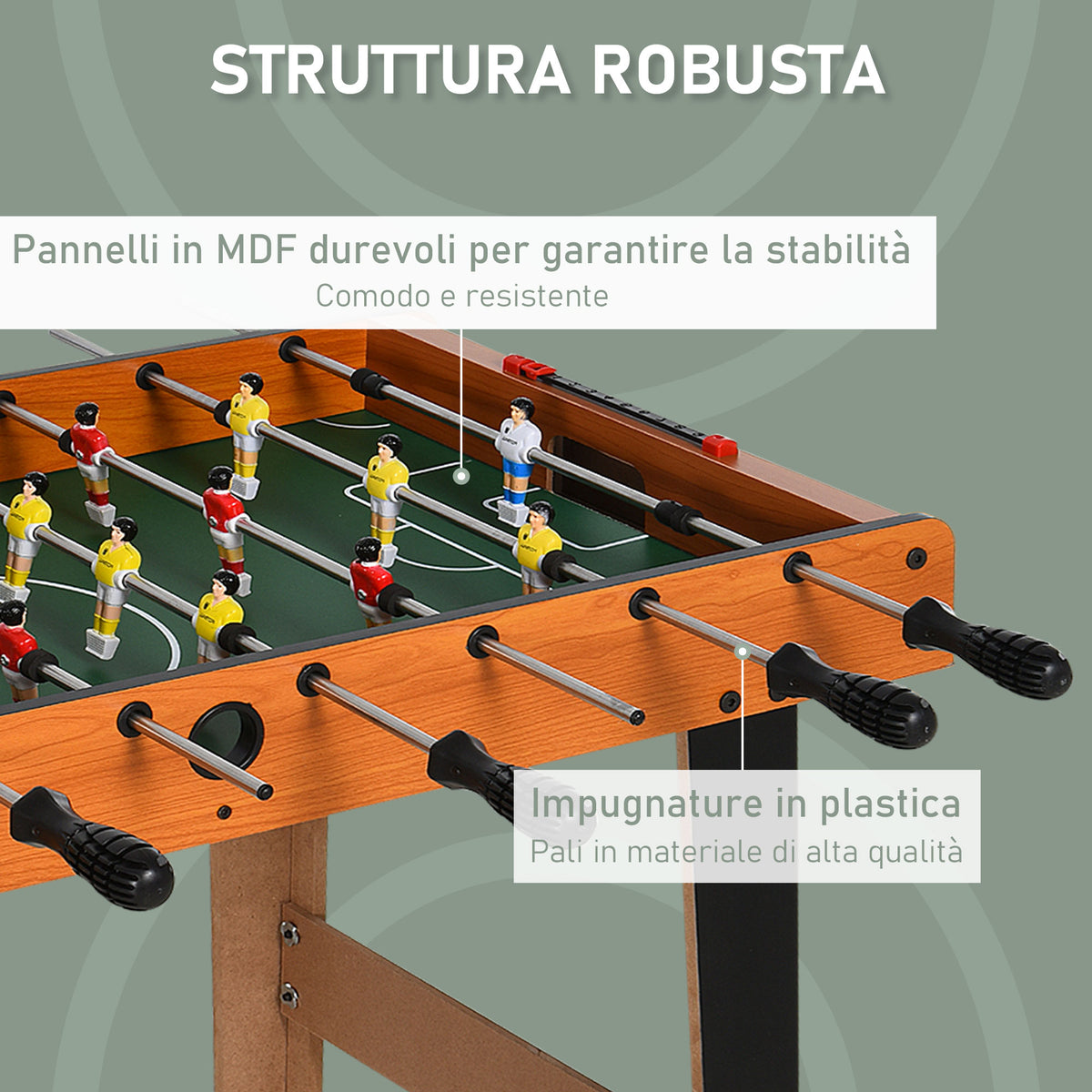 Calcio Balilla in Legno con 22 Giocatori e Accessori Inclusi