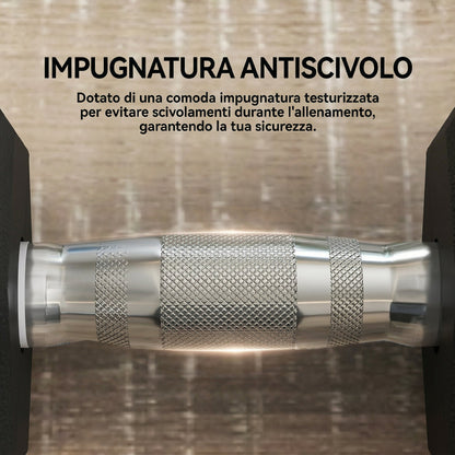Set di Manubri Palestra da 2x12.5 kg Esagonale, Pesi per Palestra con Impugnatura Zigrinata Antiscivolo, Nero