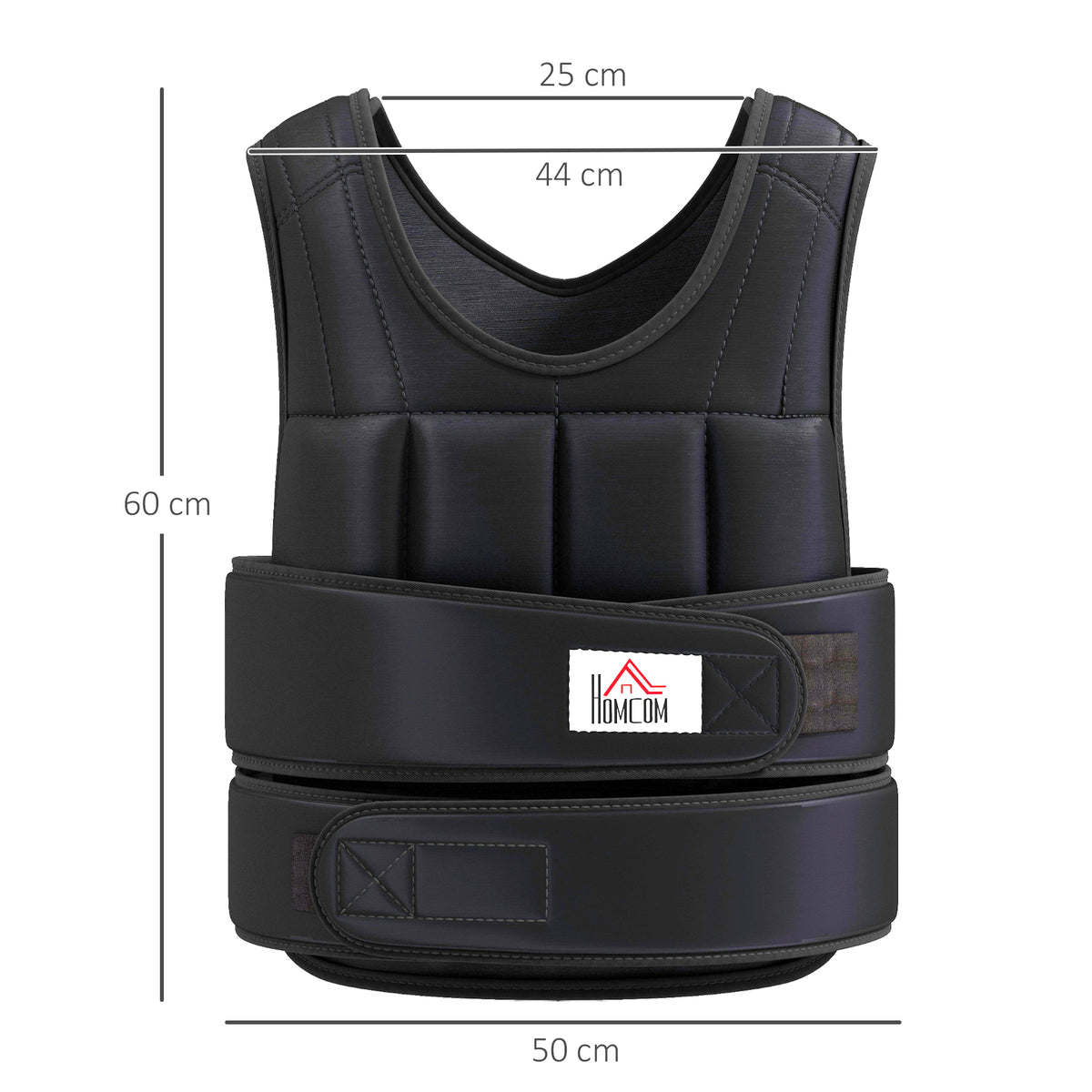 Giubbotto Zavorrato 10kg Unisex 38 Pesi Singoli, Imbottitura, Chiusure con Velcro, Nero