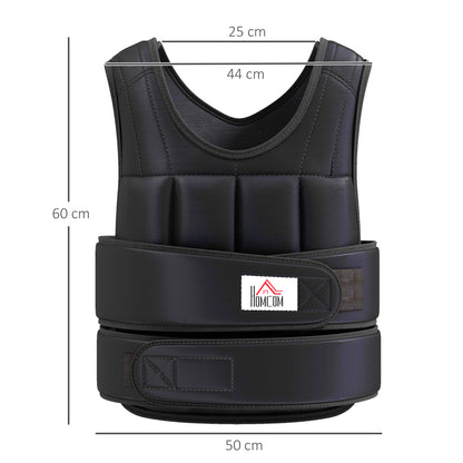 Giubbotto Zavorrato 10kg Unisex 38 Pesi Singoli, Imbottitura, Chiusure con Velcro, Nero