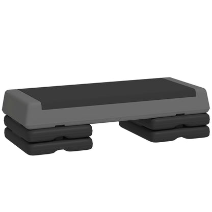 Stepper Fitness Regolabile a 10.5/15.5/20.5 cm con Superficie Antiscivolo in PE, 77x36x20.5 cm, Grigio