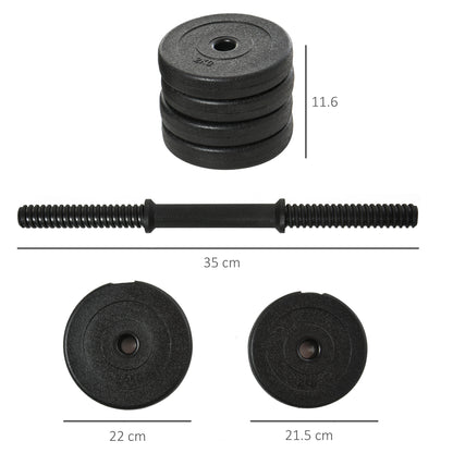 Set Manubri Palestra 20kg (4x2.5kg, 4x2kg) con 8 Dischi da 2kg, 2.5kg, 25mm, per Allenamento a Casa