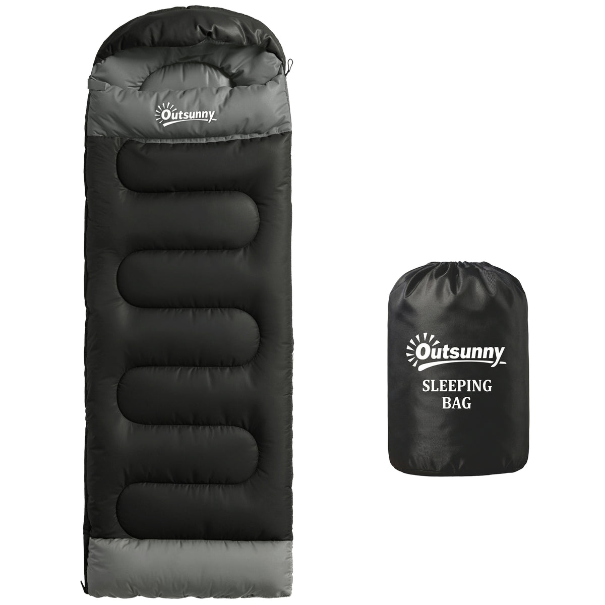 Sacco a Pelo Singolo per Adulti, Leggero e Compatto, 75x215 cm, Nero