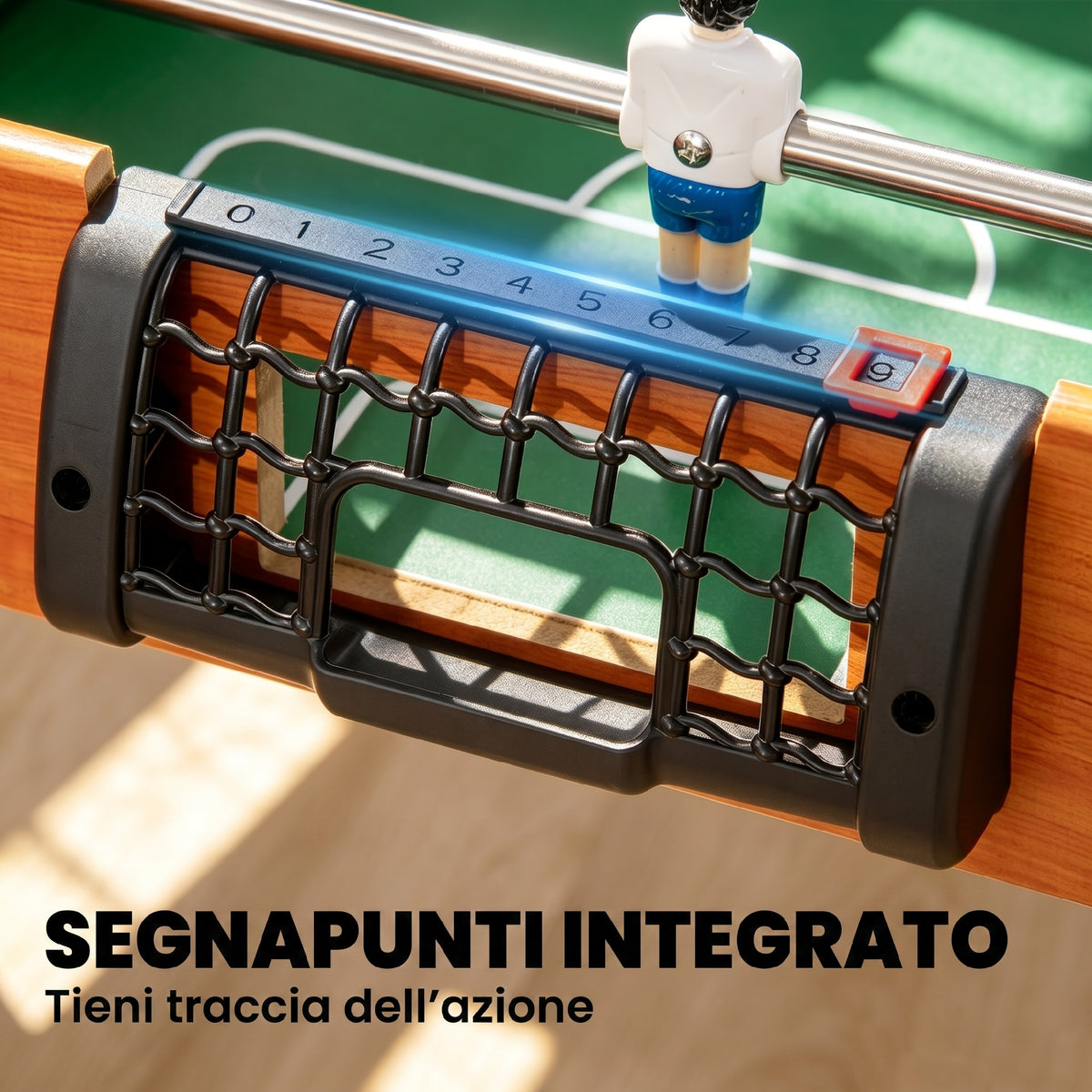 Biliardino Calcio Balilla per Bambini con Manopole Antiscivolo, Segnapunti e Palline, 118x104x69cm