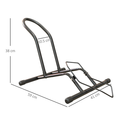 Cavalletto Portabici per Pneumatici < 8.5 cm in Acciaio, 59x41x38 cm, Nero