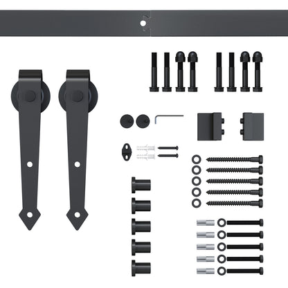 Kit Binario per Porta Scorrevole Singola Stile Rustico in Acciaio al Carbonio, Marrone