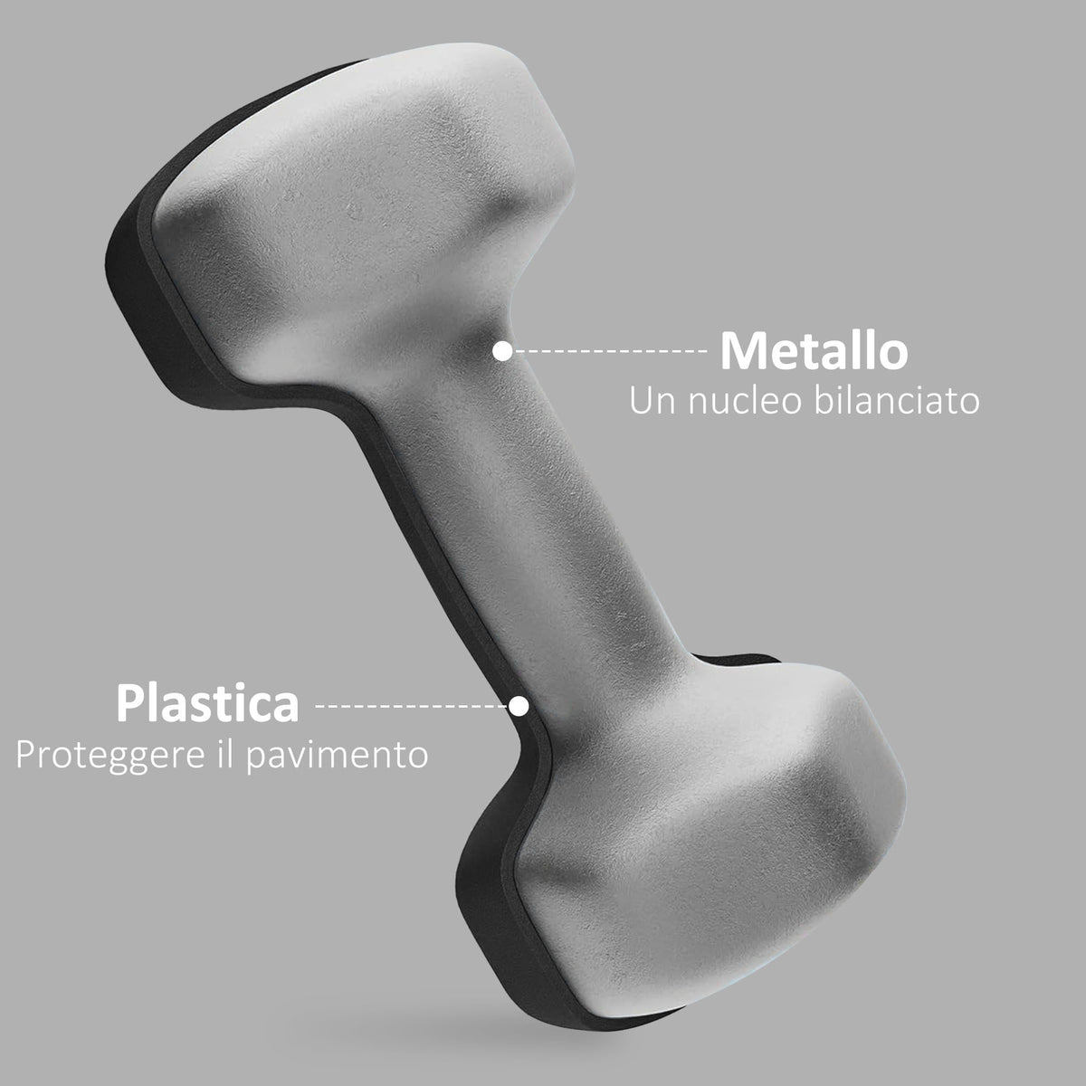 Set 2 Manubri Esagonali da 2x8 kg in Metallo e Plastica con Impugnatura Antiscivolo, 24x11x11 cm, Nero