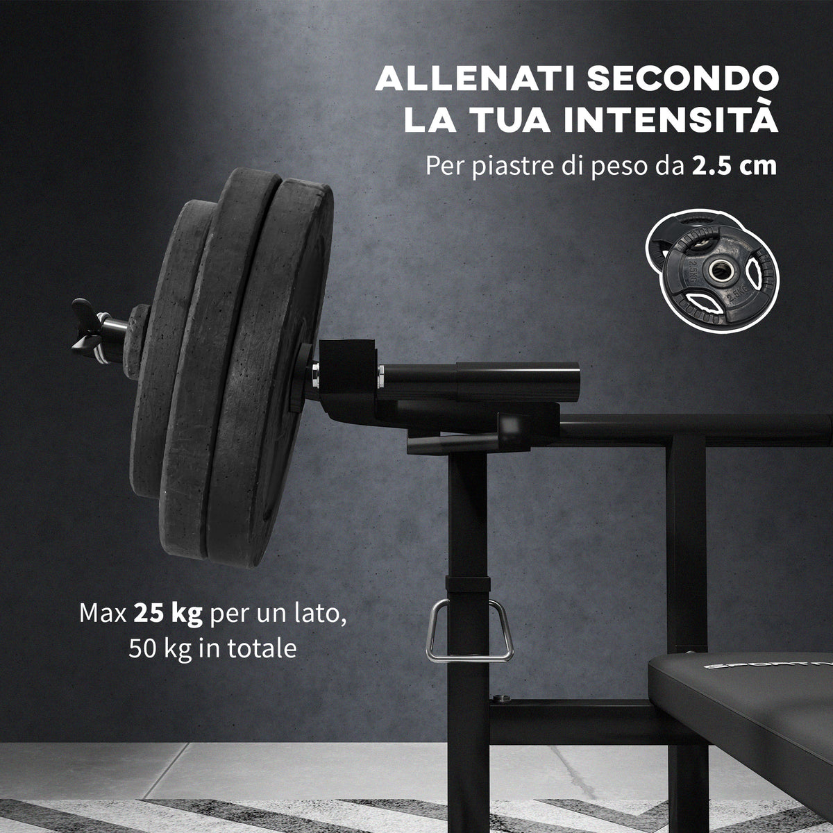 Macchina Pettorali ad Altezza Regolabile in Acciaio, 150x150x60-85 cm, Nero