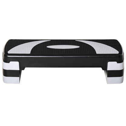 Stepper da Aerobica Regolabile in Altezza 10-15-20 cm Antiscivolo, Nero e Grigio