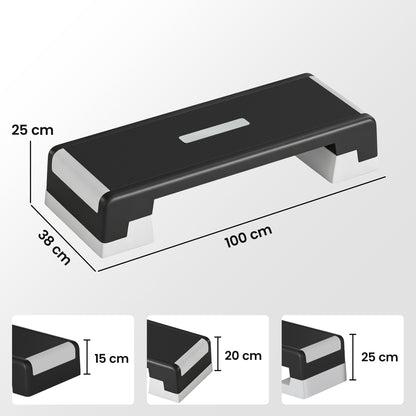 Stepper Aerobico Regolabile, Altezza 15/20/25 cm con Supporti