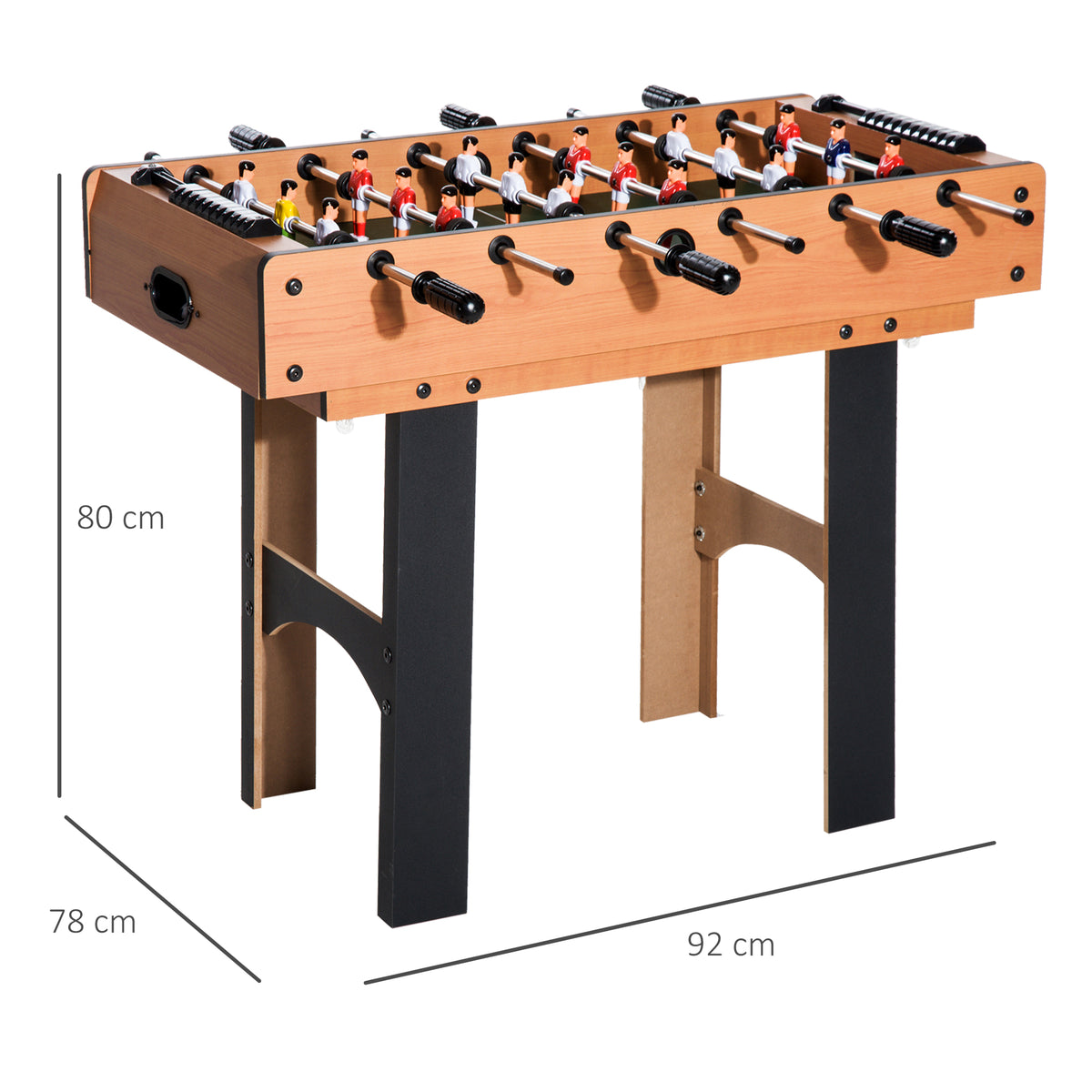 Tavolo Multigioco 4 in 1 con Calcio Balilla, Hockey da Tavolo, Ping Pong e Biliardo in MDF, 92x78x80cm