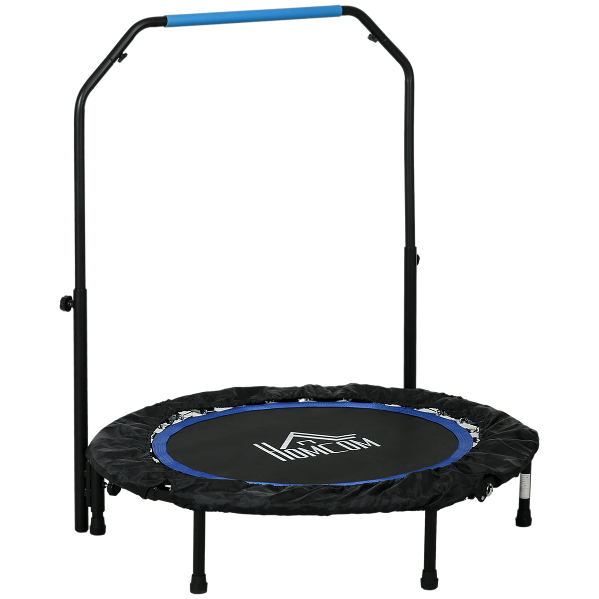 Mini Trampolino Fitness 102 cm Pieghevole con Manubrio Regolabile in Altezza, Blu