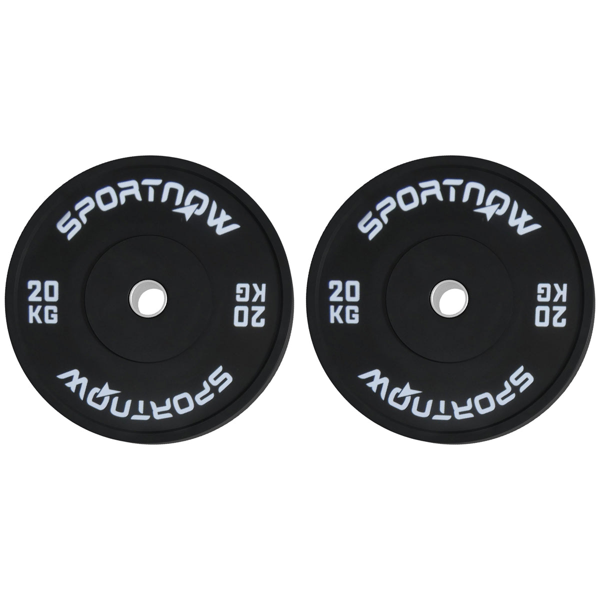 Set di 2 Dischi Palestra da 20kg per Bilanciere e Manubri con Attacco 5cm, Nero