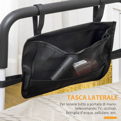 Maniglia per Letto con Lunghezza e Altezza Regolabile in Acciaio, Bianco
