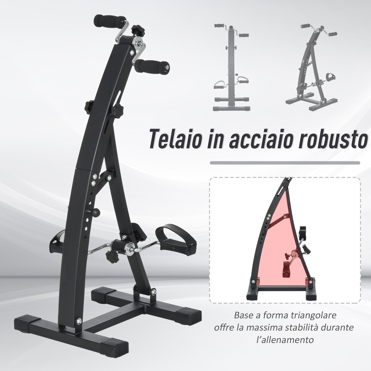 Pedaliera Braccia e Gambe da Divano o Poltrona con Schermo LED, Altezza e Intensità Regolabile, Nero, 40x42.5x100cm