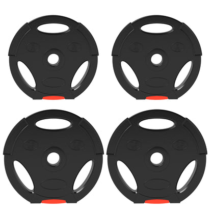 Kit Pesi con 2 Dischi da 7.5 kg e 2 Dischi da 5 kg in Polipropilene e Sabbia, 30x5.5 cm e 27x4.5 cm, Nero