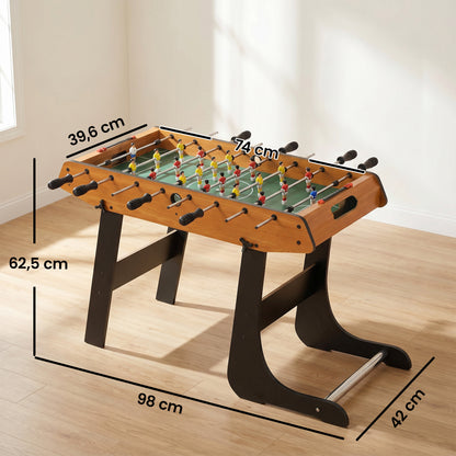 Mini Calcio Balilla Pieghevole, 22 Giocatori, 2 Palline, 2 Segnapunti Manuali e Maniglie Antiscivolo, Set da Gioco Freestanding per Famiglia