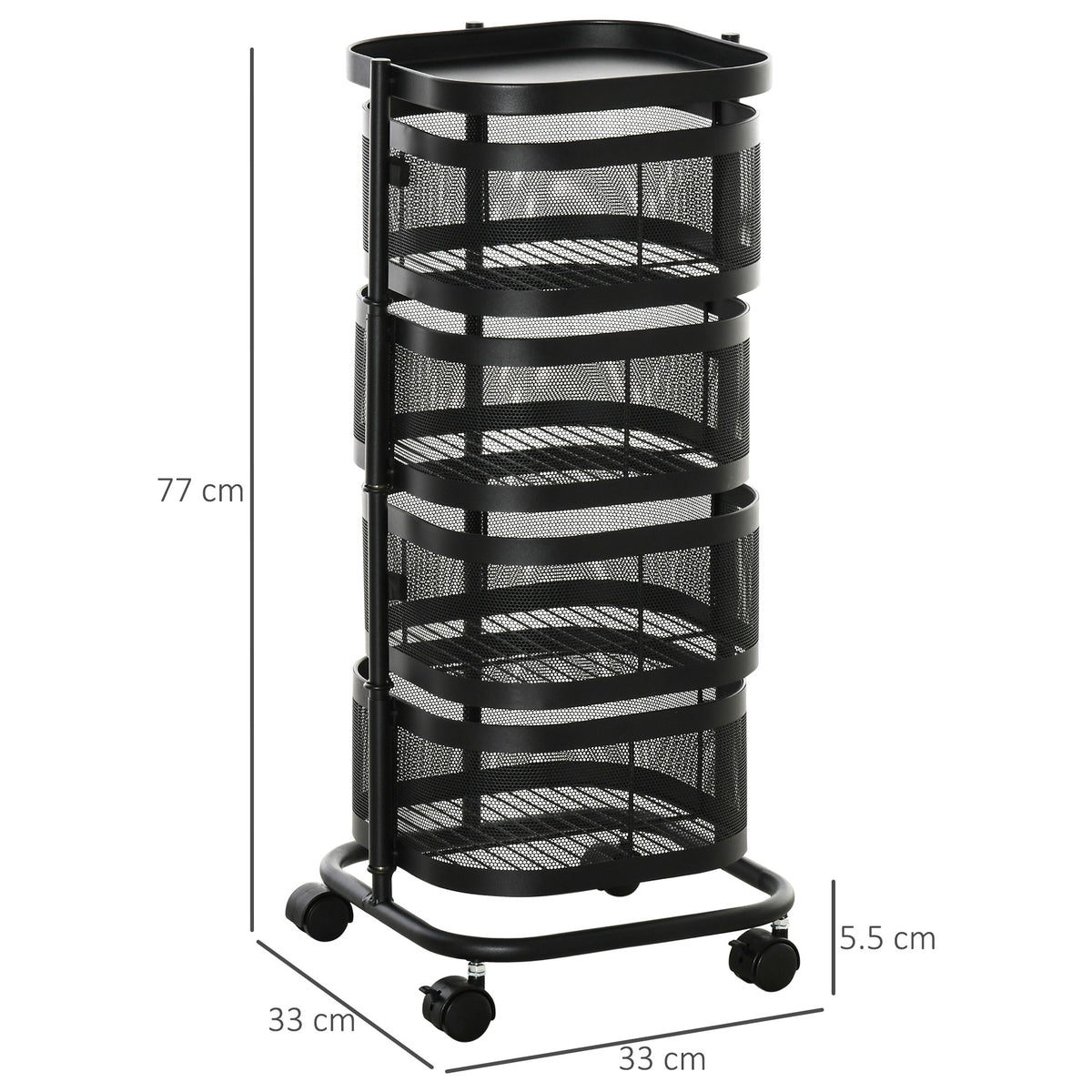 Carrello Portavivande con 4 Cestelli, Piano d&