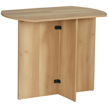 Tavolo da Pranzo Pieghevole Salvaspazio in Legno, 90x60x74cm, Quercia