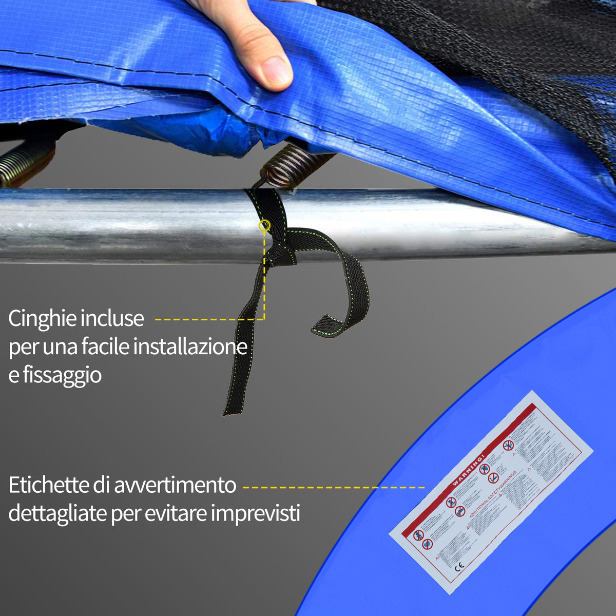 Bordo di protezione per trampolino, blu 305cm