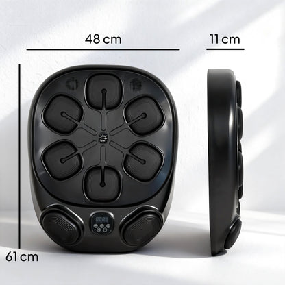 Macchina da Boxe Musicale a Parete con 9 Modalità, Luci LED e Connessione Bluetooth, 61x48x11 cm, Nero