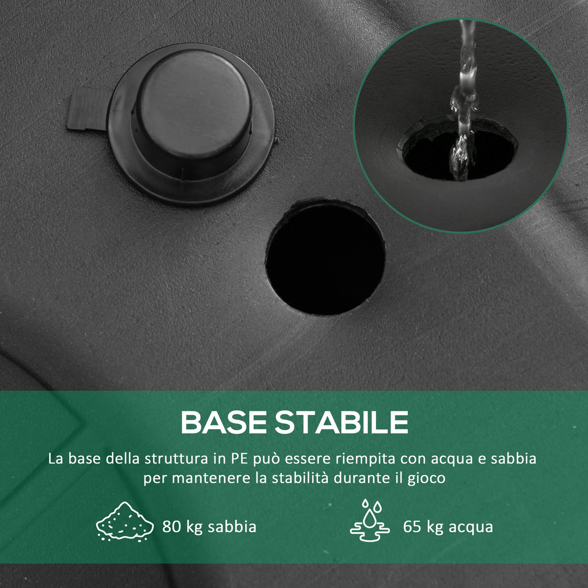 Canestro Basket Altezza Regolabile 160-305cm, Base con Ruote e Struttura in Acciaio, Tabellone in PVC Trasparente
