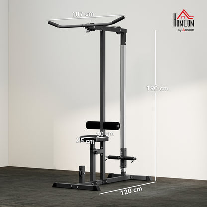 Stazione Fitness Pull Down da Casa con Panca e Cavo Regolabile, in Acciaio 107x120x190cm Nero