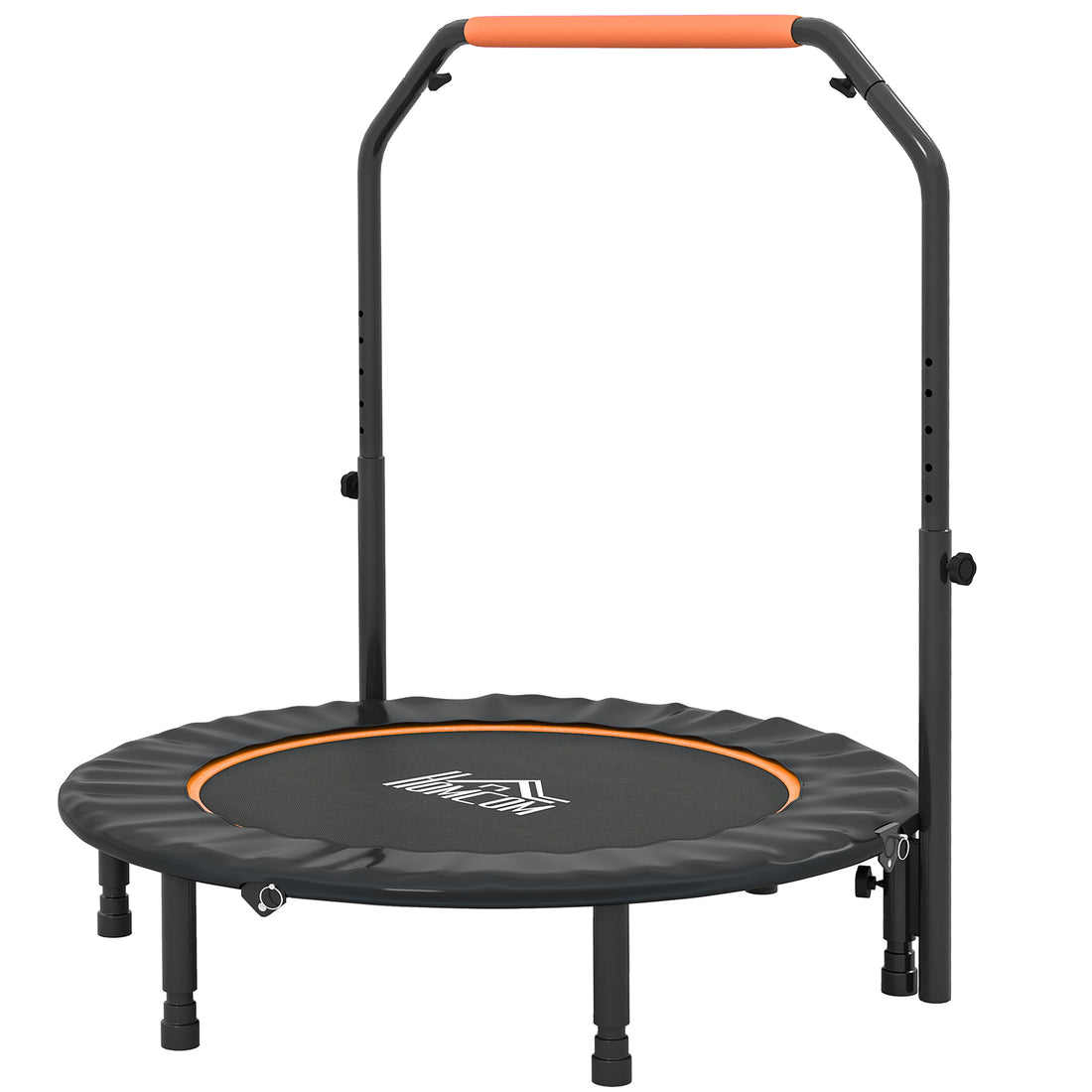 Mini Trampolino Fitness 114 cm Pieghevole con Manubrio Regolabile in Altezza, Arancione e Nero