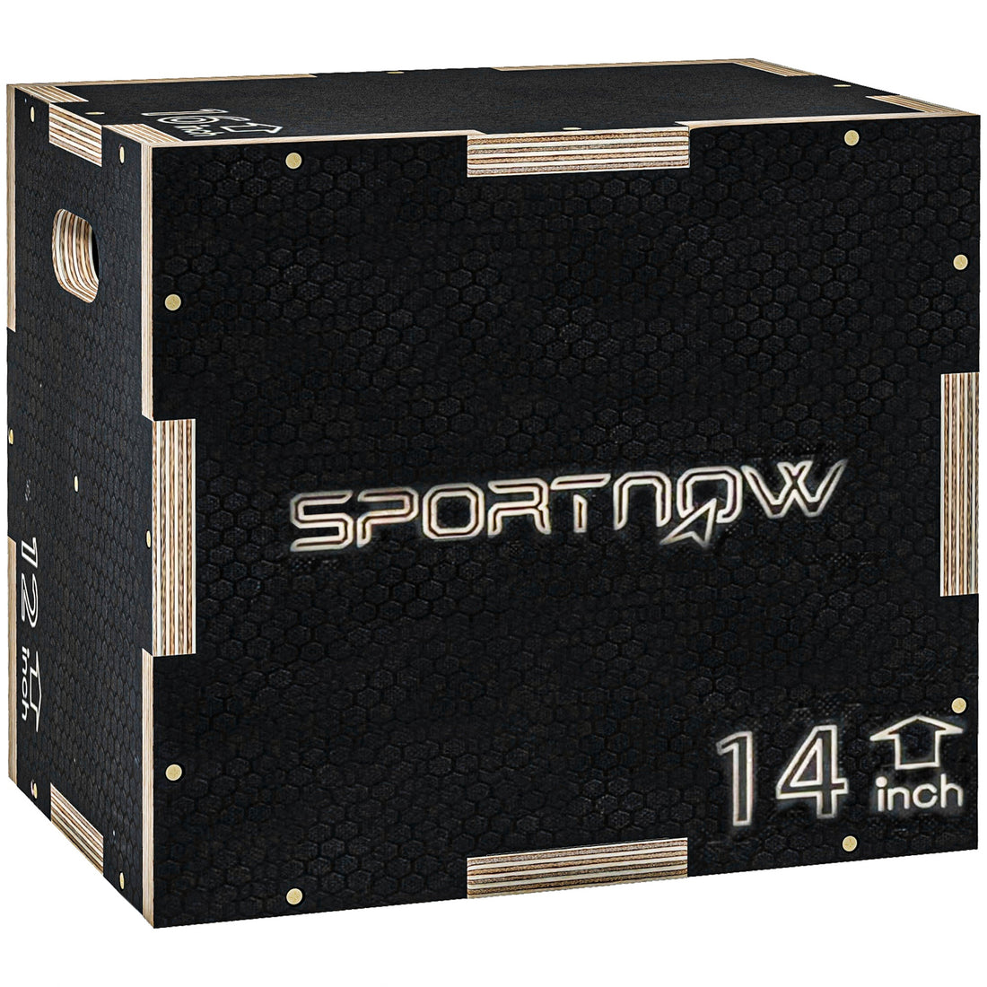 Box Jump Pliometrico a 3 Altezze in Legno Antiscivolo, 41-36-31cm, Nero