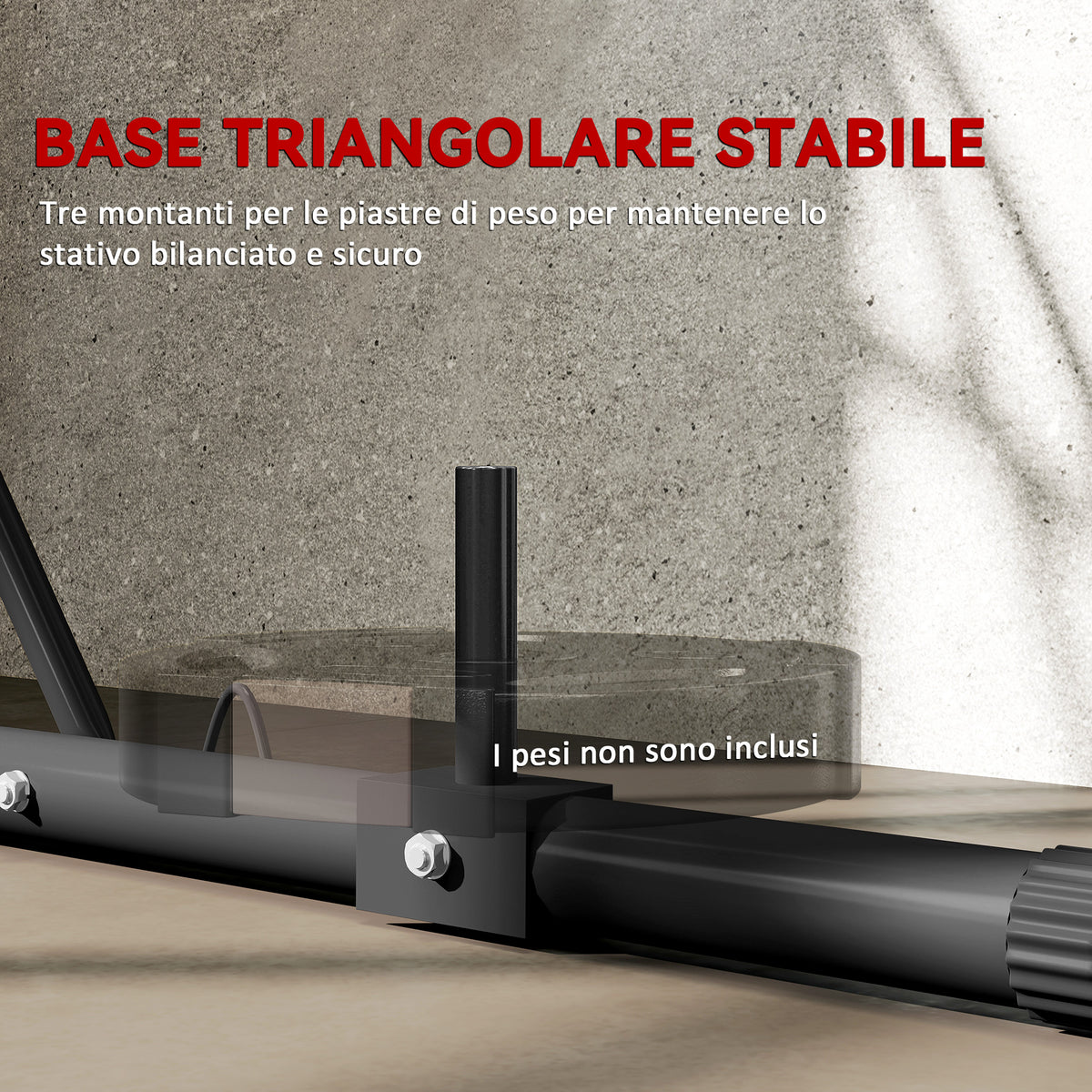 Supporto Sacco da Boxe Regolabile in Altezza e Autoportante con Base Triangolare, 170x90x182-225 cm, Nero