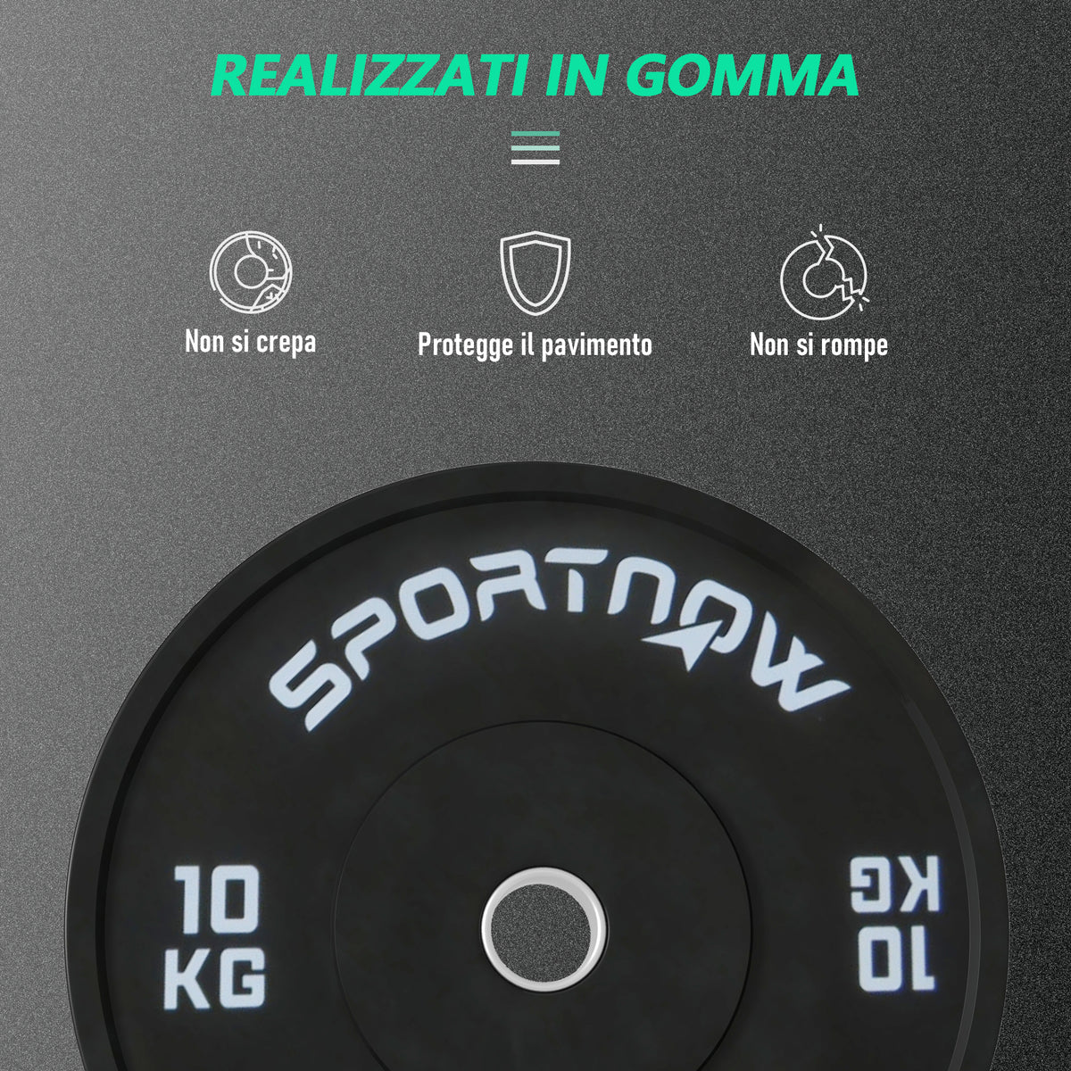 Set di 2 Dischi Palestra da 10kg per Bilanciere e Manubri con Attacco 5cm, Nero